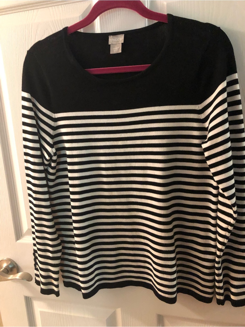 Chico's Black Knit Crewneck Sweater